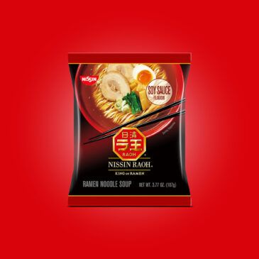 Nissin RAOH Soy Sauce manufacturer reference packaging